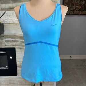 Nike Aqua Blue Active Wear Top with Attached Bra Support. Size M(737)‎